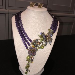 La Vintage Swarovski crystal necklace & earrings